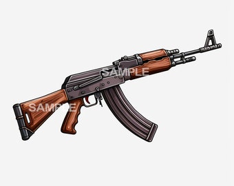 Imágenes Prediseñadas de rifle AK-47: formato PNG, uso comercial aprobado