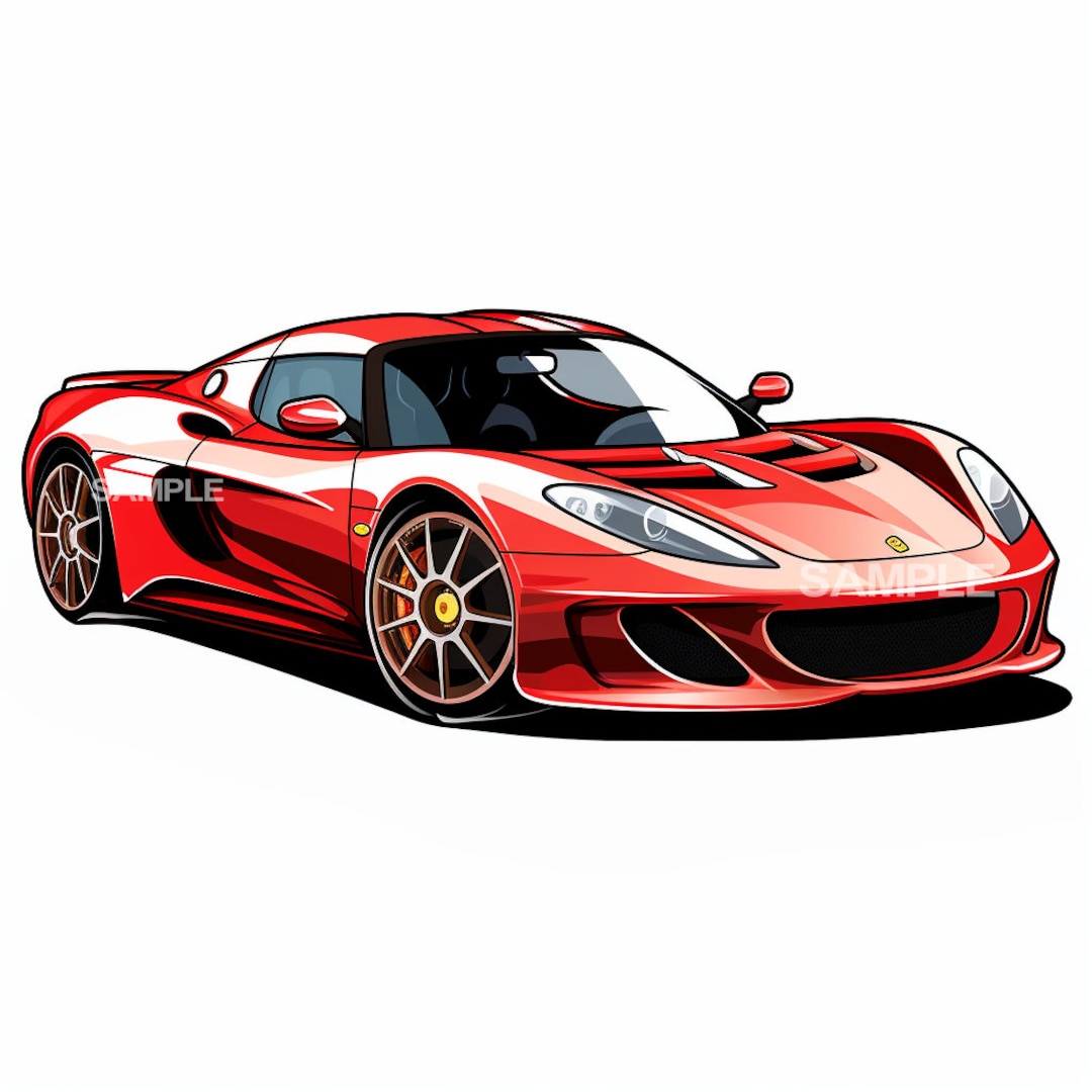 Red Sports Car Clipart PNG Etsy