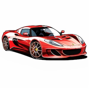 Clipart de coche deportivo rojo - PNG