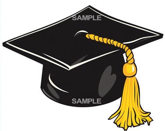 Graduation Hat Clipart | Graduation Cap PNG - Digital Download for Banners, Brochures & More