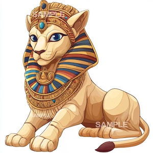 Sphinx - Egyptian Sphinx Statue | Ancient Egyptian Graphics, Digital Downloads for Crafts & Projects, Instant Printable Art