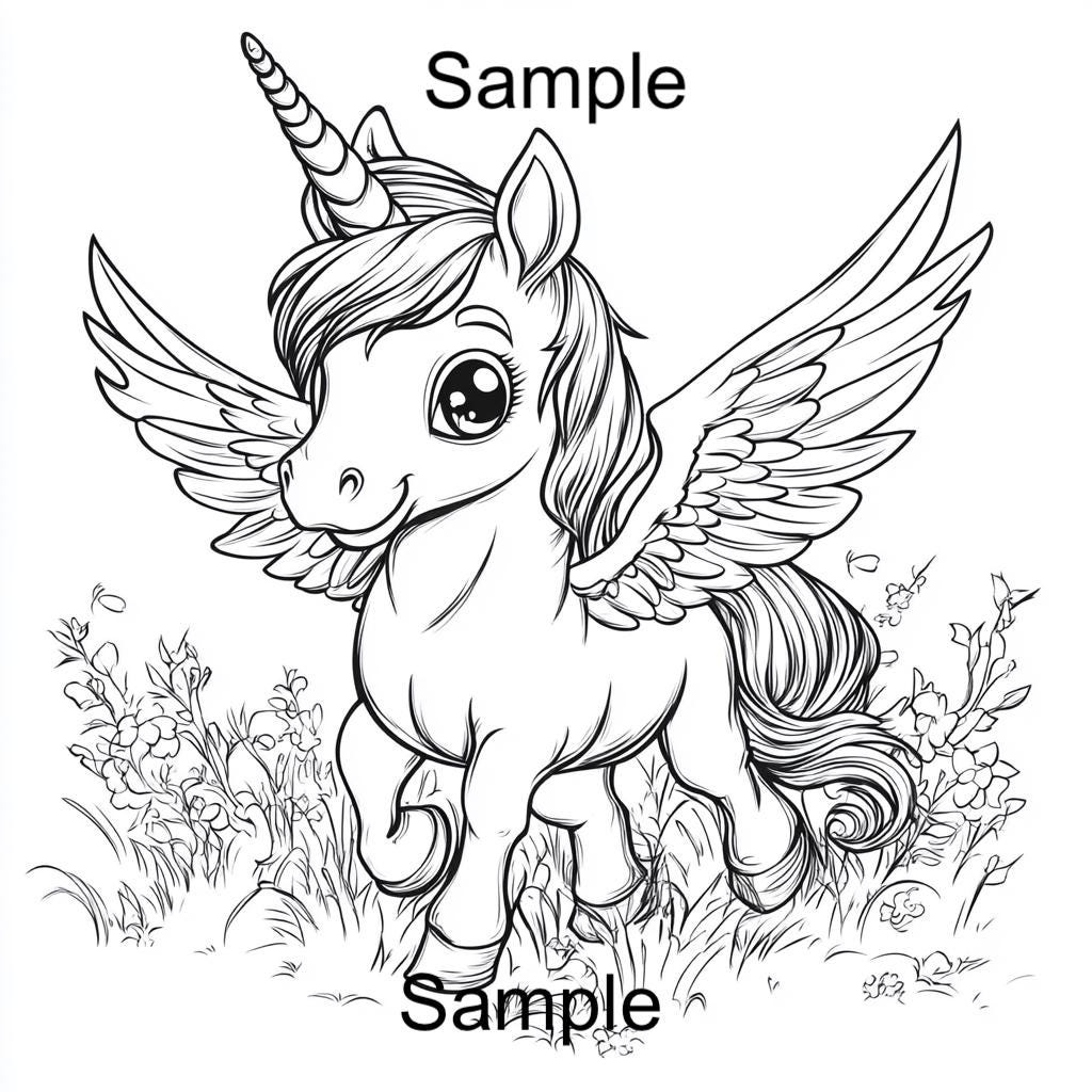 Cute Unicorn Coloring Pages: 20 Fun Designs for Kids (PDF Download) - Etsy