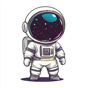 Cute Spaceman / Astronaut Clipart  - High Quality- PNG format, commercial use approved