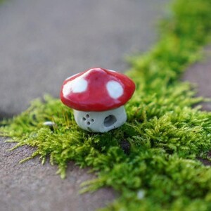 Little ceramic mushroom fairy house