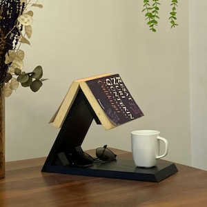 Buchständer aus Holz | Buchhalter | Kochbuch Halter | Rezeptständer | Buchständer | Buchecke | Leser Geschenk | Buchstütze | Kochbuchständer