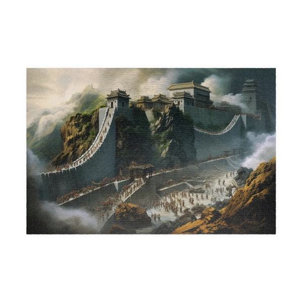 Building the Great Wall, Available in 110, 252, 500, and 1,014 pieces, Fortified History, Challenging Artistic Jigsaw Puzzle, Learning Fun