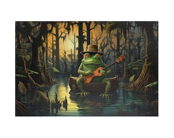Bertie Burt Burps the Blues, Available in 110, 252, 500, and 1,014 pieces, Family Fun Jigsaw Puzzle, Frog in the Swamp, Easy Gift Idea