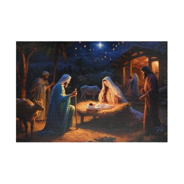 The Reason for the Season, Available in 110, 252, 500, and 1,014 pieces, Jesus Christ, Christmas Jigsaw Puzzle, Christianity Fun, Great Gift