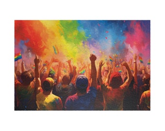 A Burst of Pride, Available in 110, 252, 500, and 1,014 pieces, LGBTQ+, Gay Pride, Rainbow Colors, Fabulous Gift Idea, Colorful Event