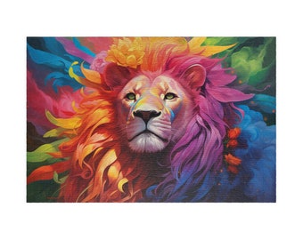 Queen of the Pride, Available in 110, 252, 500, and 1,014 pieces, LGBTQ, Rainbow Colored Jigsaw Puzzle, Fierce Gift Idea, Unity and Love