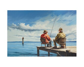 Fishing Buddies Forever, Available in 110, 252, 500, and 1,014 pieces, Two Old Friends, Easy Day, Rest and Relaxation, Challenging Gift Idea