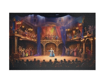 All the World is a Stage, Available in 110, 252, 500, and 1,014 pieces, Challenging Jigsaw Puzzle, Theatre Lovers, Comedy & Tragedy