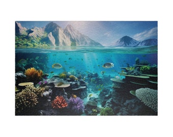 Land Meets Water, Available in 110, 252, 500, and 1,014 pieces, Environmental and Ecosystem Jigsaw Puzzle, Challenging and Fun, One Planet