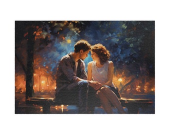 L'amour dans le parc, Available in 110, 252, 500, and 1,014 pieces, Artistic Jigsaw Puzzle, Rembrandt Style, Love & Romance, Valentine Gift