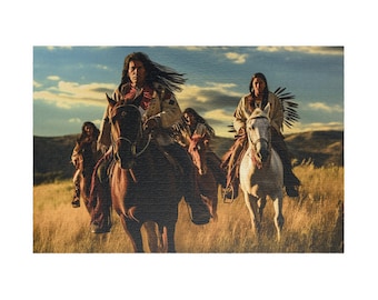 Sioux Riders in the Galloping Plains, Available in 110, 252, 500, and 1,014 pieces, Family Fun Jigsaw Puzzle, America's Heritage
