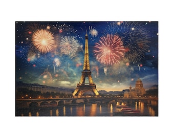 New Year's in Paris, Available in 110, 252, 500, and 1,014 pieces, New Years Eve Celebration, France Jigsaw Puzzle, Great Family Gift Idea