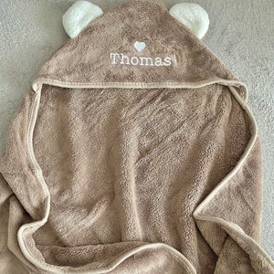 Personalized bath cape for babies and children with hood image 6