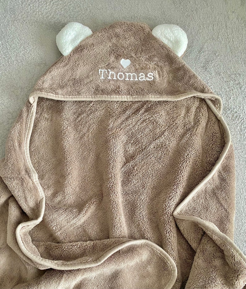 Personalized bath cape for babies and children with hood image 6