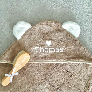 Personalized bath cape for babies and children with hood image 3