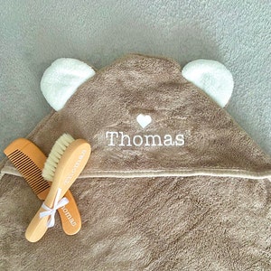 Personalized bath cape for babies and children with hood image 2