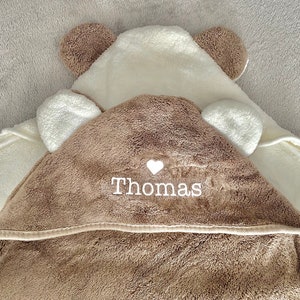 Personalized bath cape for babies and children with hood image 1