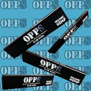 CARTINE OPPS OppsRollingCo King Size 4 confezioni! 128 cartine! Cartine in canapa biologica non sbiancata 4 confezioni!