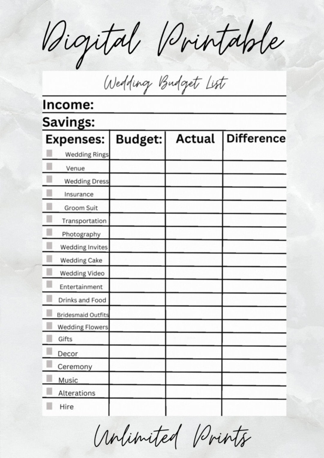 wedding-budget-list-wedding-checklist-wedding-printable-budget-etsy