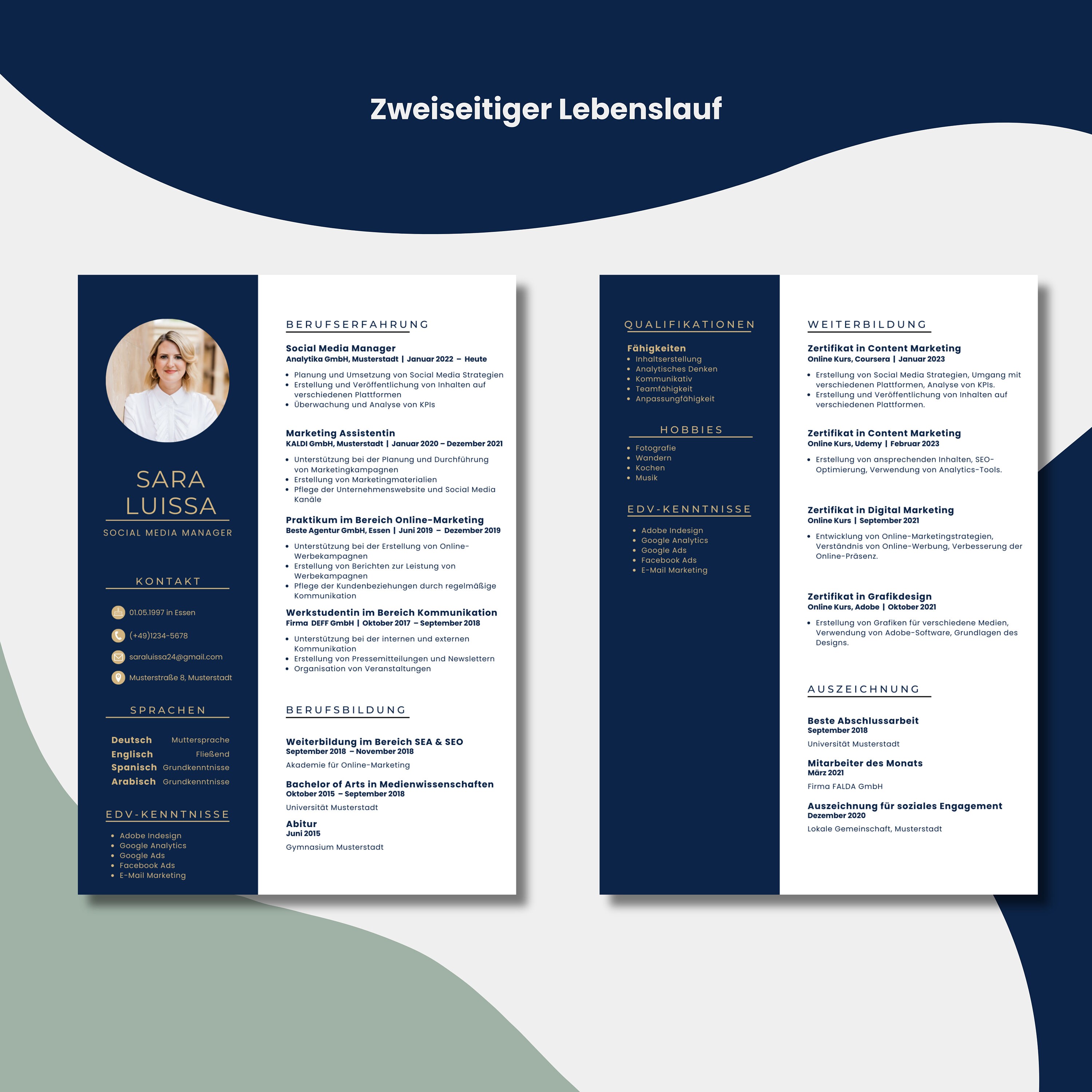 Elegant & Minimalist Resume Tabular CV Letter of Motivation and Cover ...