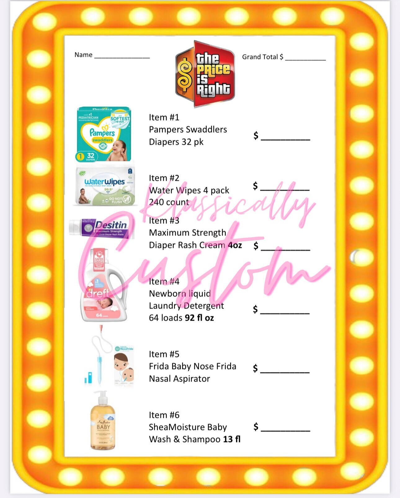 The Price is Right Baby Shower Game Printable PDF Download Etsy The Price is Right Baby Shower Game Printable PDF Download Etsy