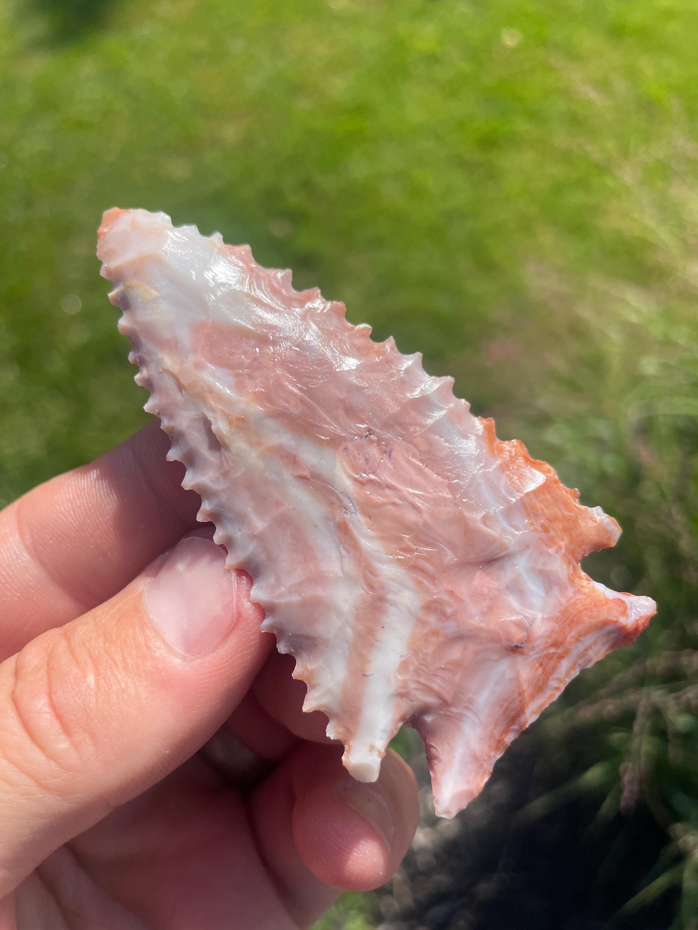 Flintknapped Arrowhead Point - Pinetree/Stillwell Arrowhead - Ohioan Flintridge stone - rare - Homemade Gift - Dad Son Grandpa Bday Gift