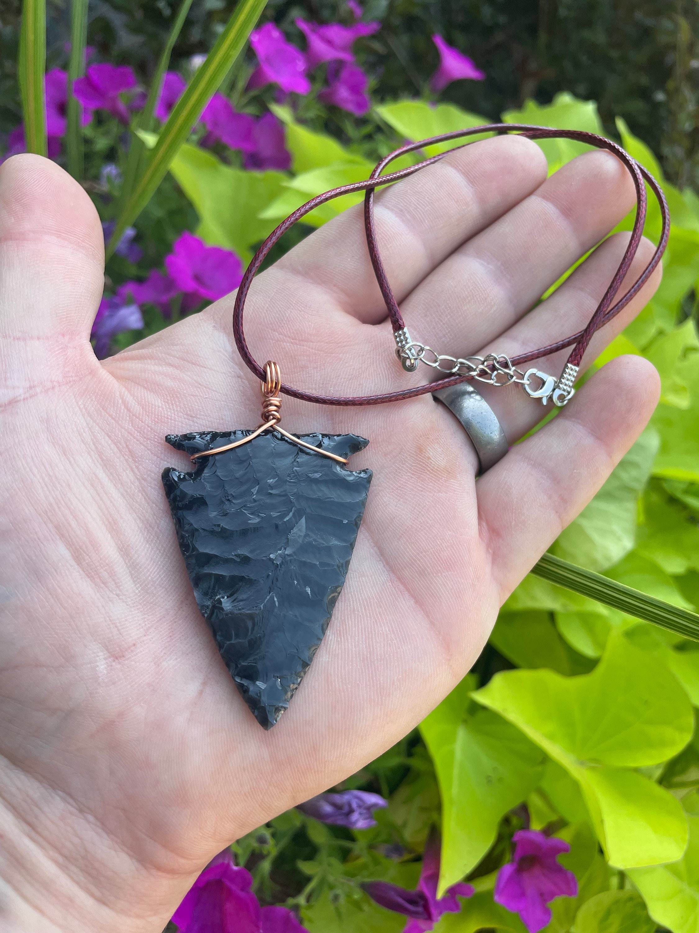 Indian Arrowhead Necklace - Native American Stone Pendant