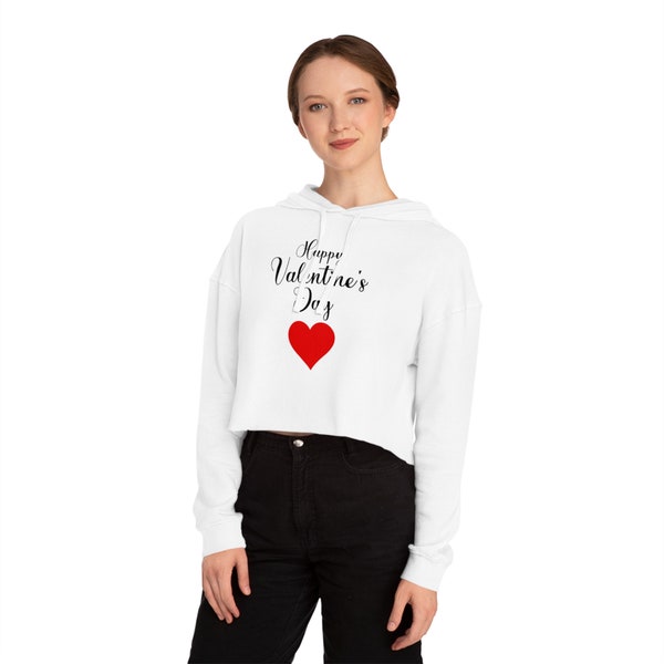 Glücklicher Valentinstag-rotes Herz-Frauen-mit Kapuze Sweatshirt / Hoodie-personalisierte zusammenpassende Familie