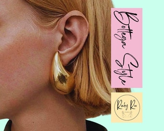 Pendientes extra grandes de gota de agua inspirados en Bottega Pendientes colgantes de gran tamaño para regalo de cumpleaños para ella, pendiente estilo Kylie.