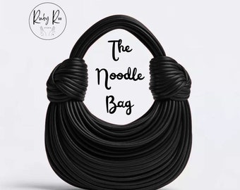 Bolso de fideos estilo diseñador de lujo negro con bolso de embrague de doble nudo pequeño bolso de noche bolso de boda accesorios bolso regalos inspirados en Bottega