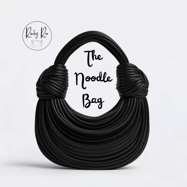 Schwarzer Luxus Designer Style Noodle Bag mit Doppelknoten Clutch Bag Kleine Abendtasche Hochzeit Geldbörse Accessoires Tasche Bottega Inspiriert Geschenke