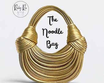 Bolso de fideos estilo diseñador de lujo dorado con bolso de embrague de doble nudo pequeño bolso de noche bolso de boda accesorios bolso regalos inspirados en Bottega