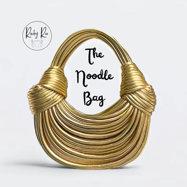 Gold Luxury Designer Style Noodle Bag with Double Knot Clutch Bag Small Evening Bag Wedding Purse Accessories Bag Bottega Inspired Gifts