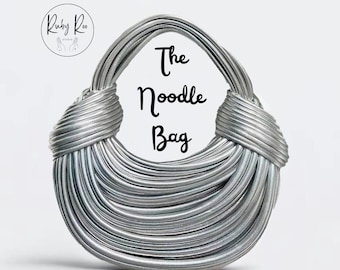 Bolso de fideos estilo diseñador de lujo plateado con bolso de embrague de doble nudo pequeño bolso de noche bolso de boda accesorios bolso regalos inspirados en Bottega