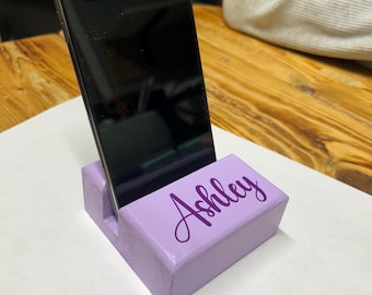 Suporte de madeira personalizado para telefone e tablet