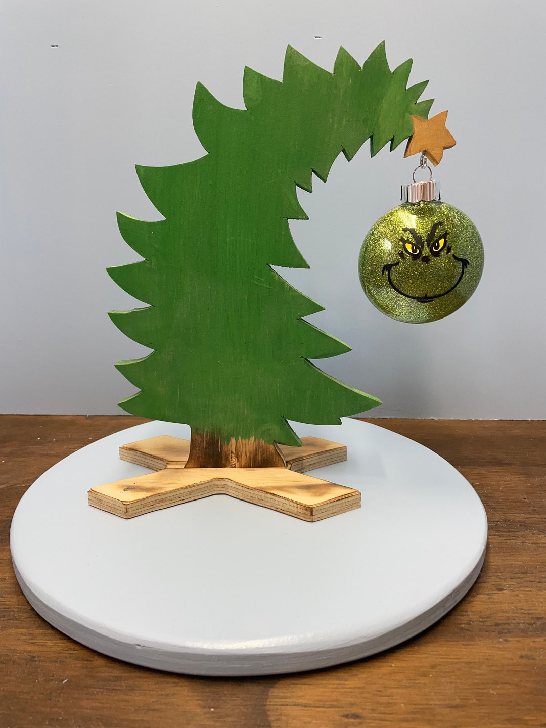 Bent Christmas Tree Ornament Holder/display Stand Great for Grinchmas