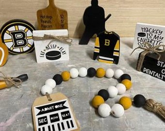 Hockey Tiered Tray Decor: 10 Piece Set