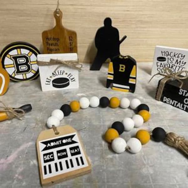 Hockey tiered tray decor 10 pieces