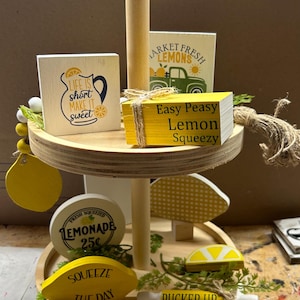 Lemon Tiered Tray Decor: Summer Table Bundle