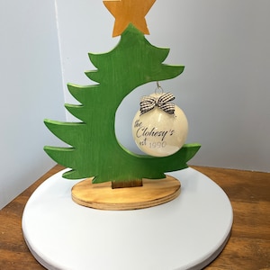 Christmas Ornament Display Stand: Wooden Tree Holder, Favorite Ornament Gift