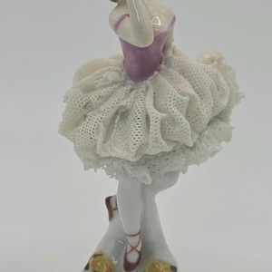 Vintage German Volkstedt Dresden Lace Ballerina Ballet Figurine