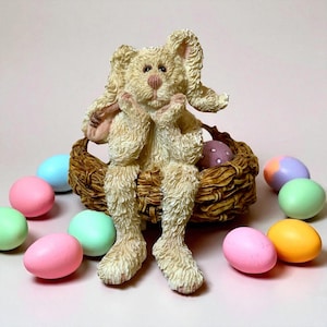 Rare Boyds Bears "Tillie Hopgood...The Eggsitter" Vintage Figurine 2000 | Style 227734| Easter Spring Decor Cute Bunny Rabbit with Eggs