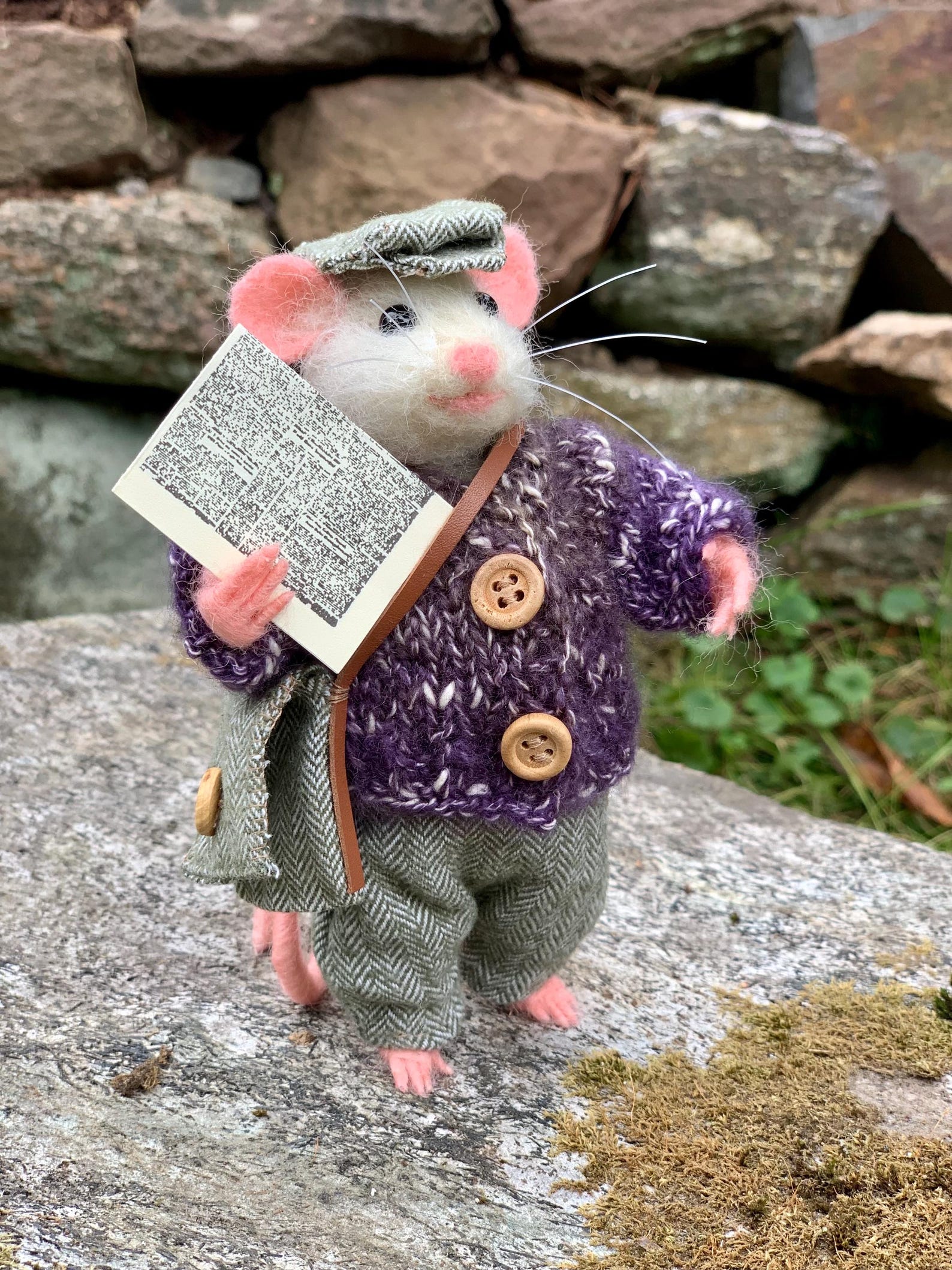 Needle-felted Randy the Mouse – Handmade Natural Fiber Art Doll ...
