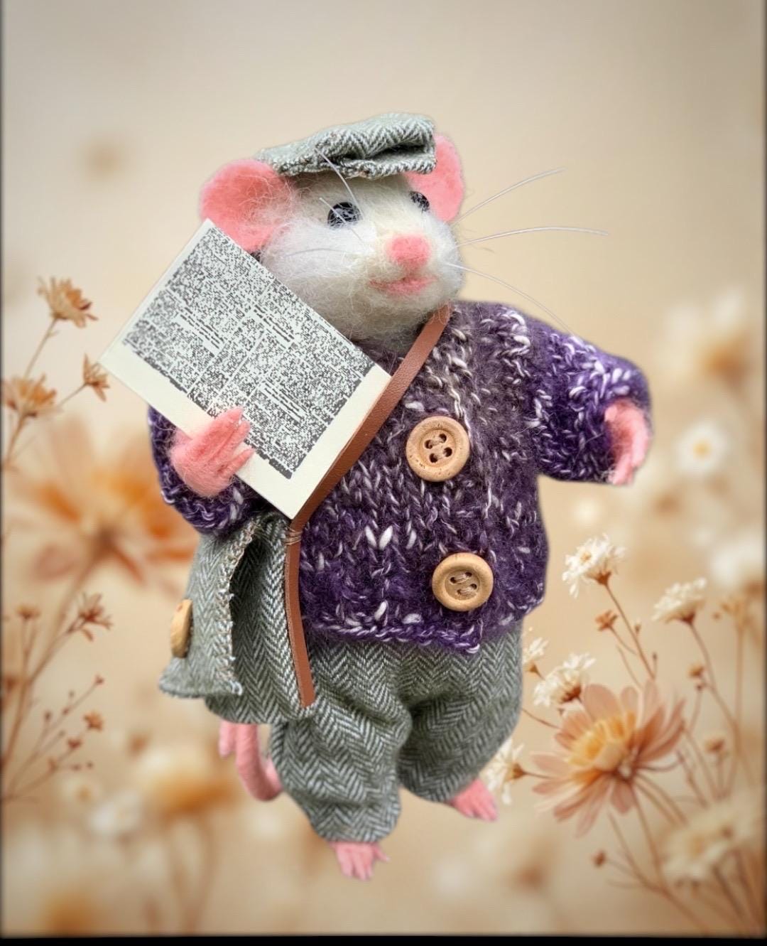 Needle-felted Randy the Mouse – Handmade Natural Fiber Art Doll ...