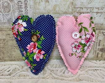 Handmade Fabric Heart: Primitive Farmhouse Bowl Filler