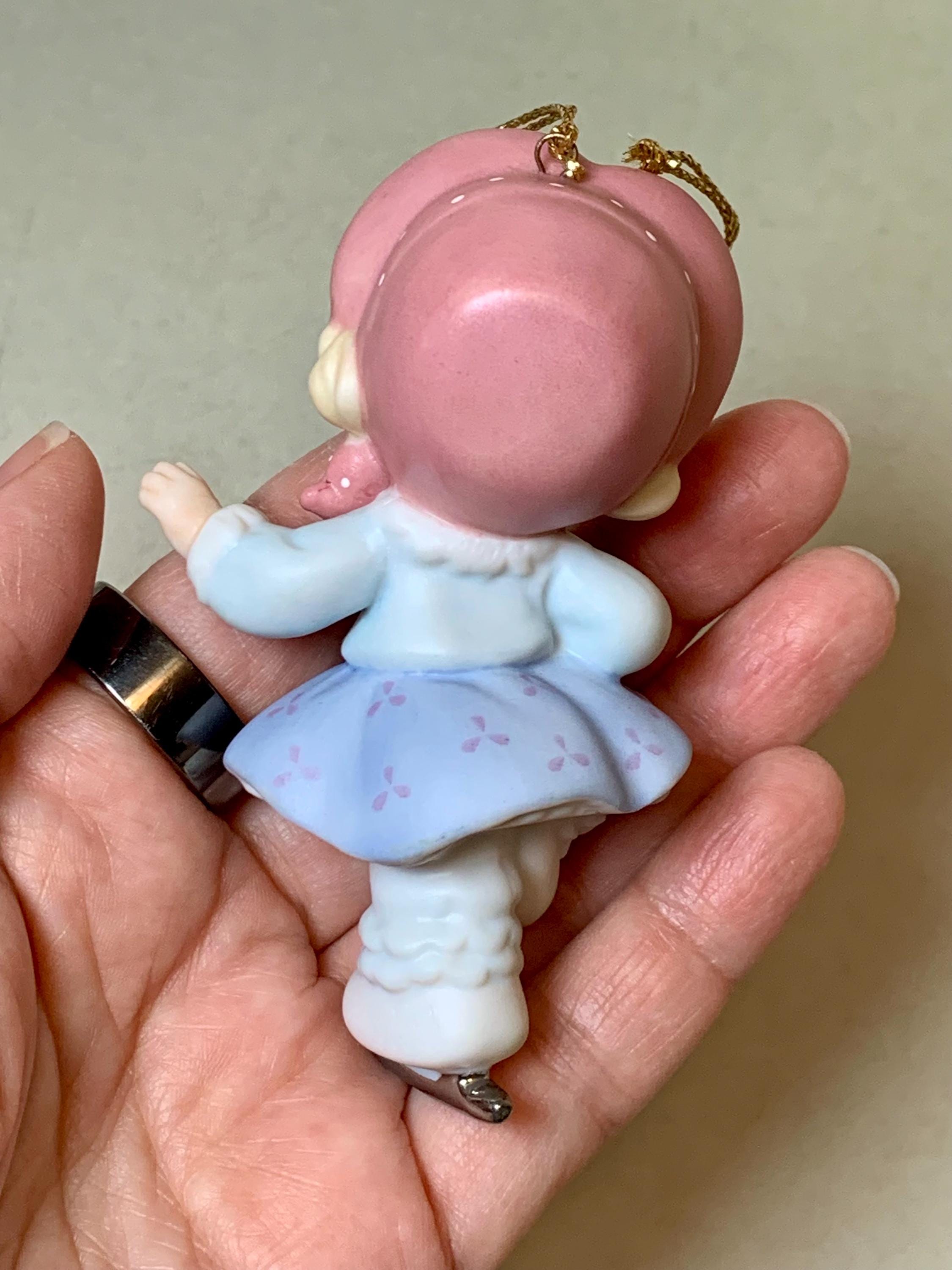 Vintage Precious Moments Figurine: Porcelain Girl Skater Ornament (2000 ...